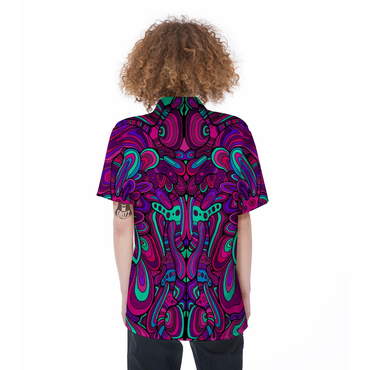 Psychedelic Trippy Doodle Women's Short Sleeve Shirts-grizzshop