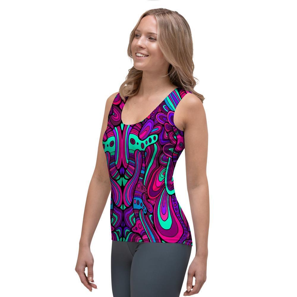 Psychedelic Trippy Doodle Women's Tank Top-grizzshop