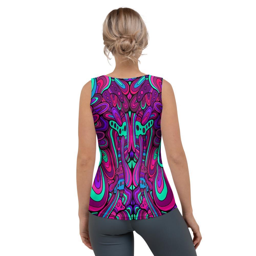 Psychedelic Trippy Doodle Women's Tank Top-grizzshop