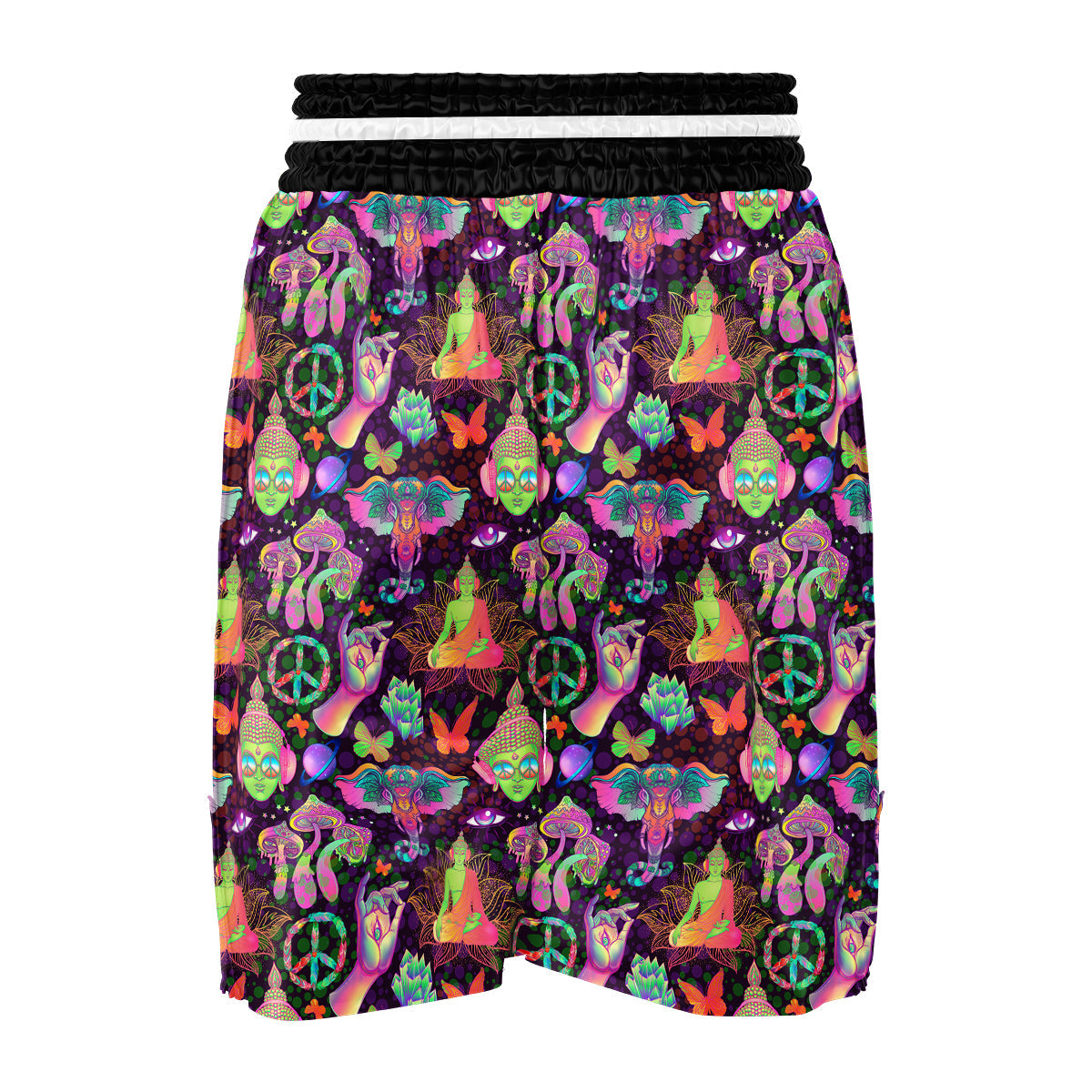 Psychedelic Trippy Drug Cartoon Print Pattern Boxing Shorts-grizzshop