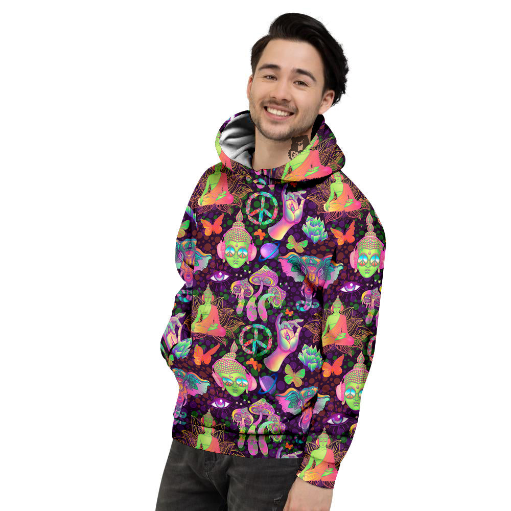 Psychedelic Trippy Drug Cartoon Print Pattern Men's Hoodie-grizzshop