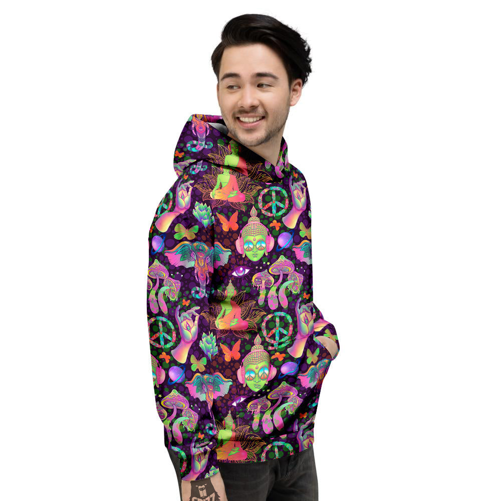 Psychedelic Trippy Drug Cartoon Print Pattern Men's Hoodie-grizzshop