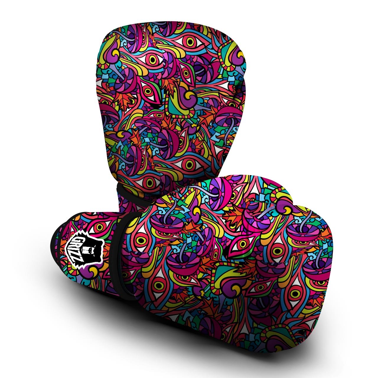Psychedelic Trippy Eye Boxing Gloves-grizzshop