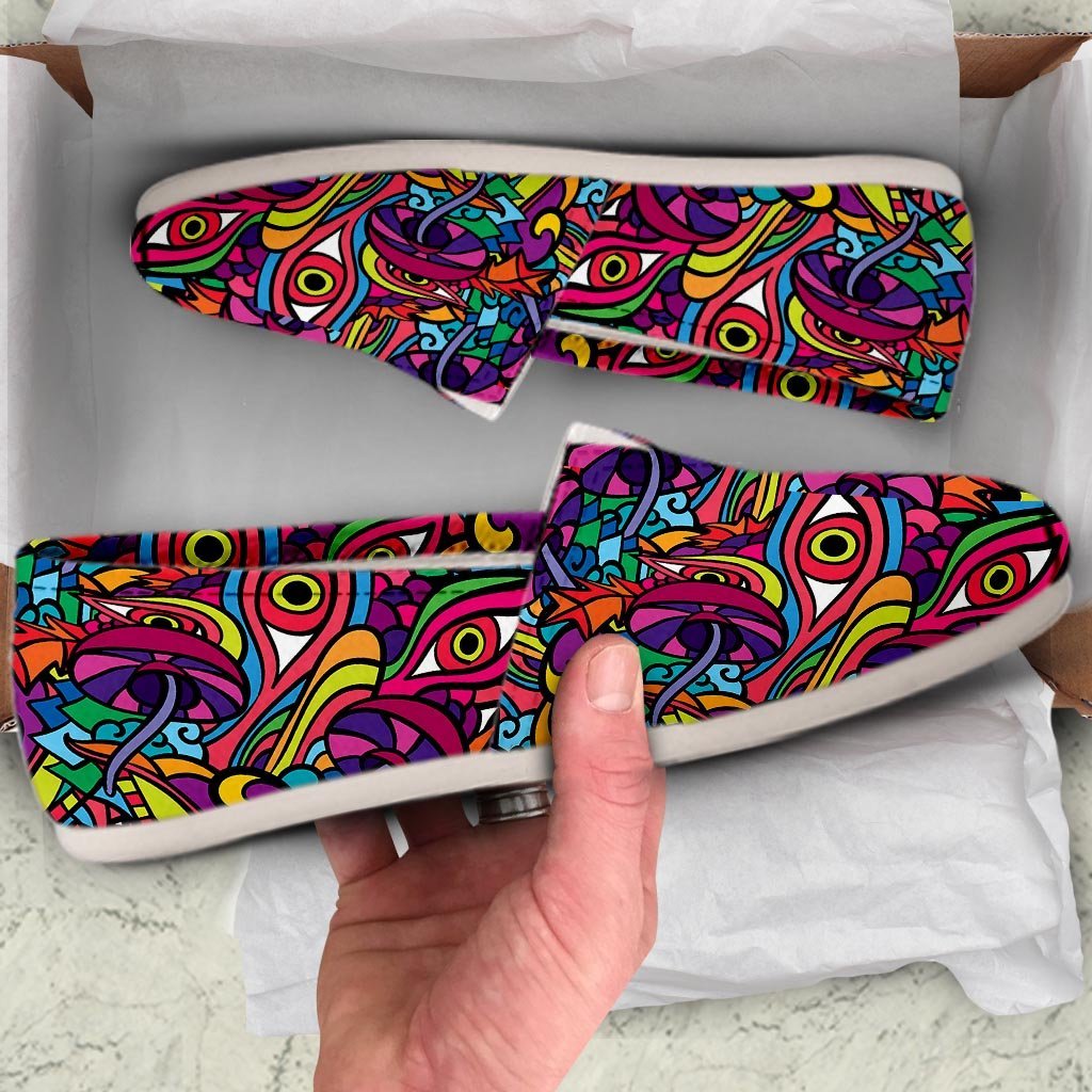 Psychedelic Trippy Eye Canvas Shoes-grizzshop