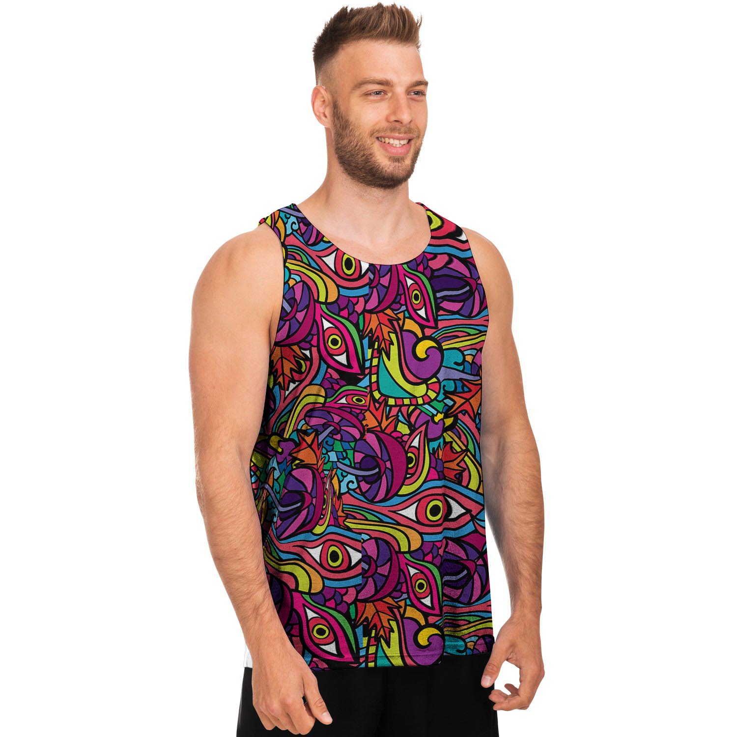 Psychedelic Trippy Eye Men's Tank Tops-grizzshop