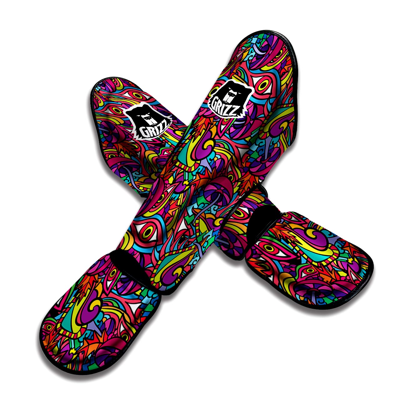 Psychedelic Trippy Eye Muay Thai Shin Guard-grizzshop