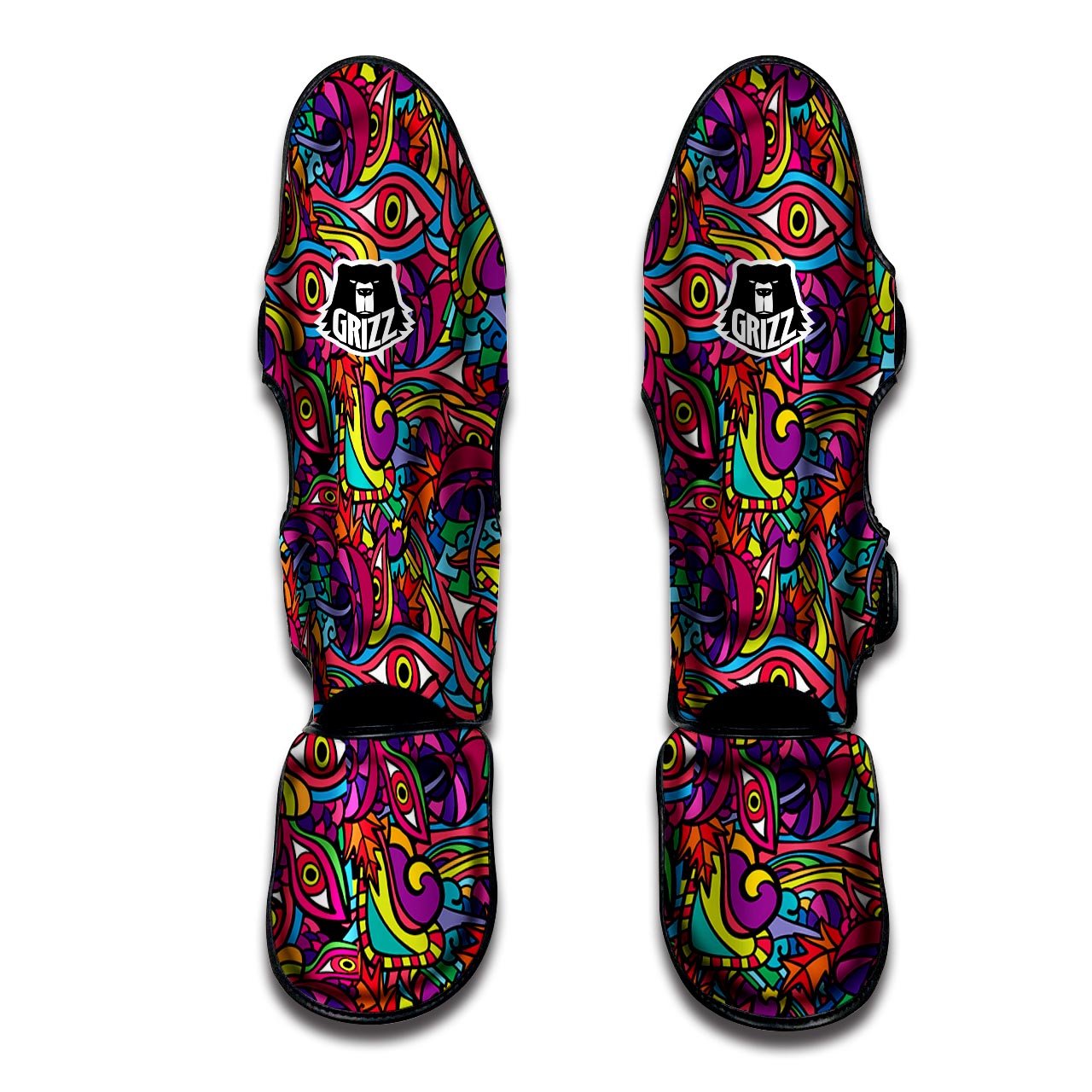 Psychedelic Trippy Eye Muay Thai Shin Guard-grizzshop