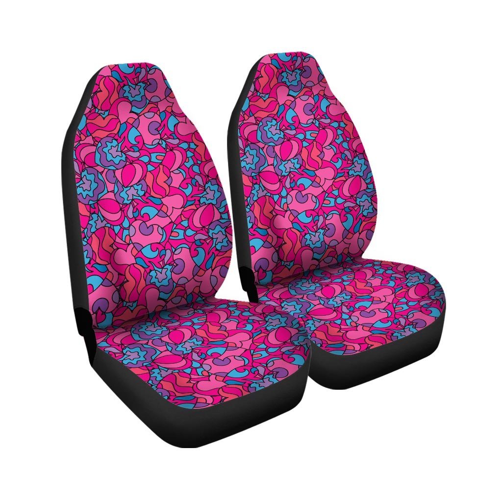 Psychedelic Trippy Hippie Heart Car Seat Covers-grizzshop
