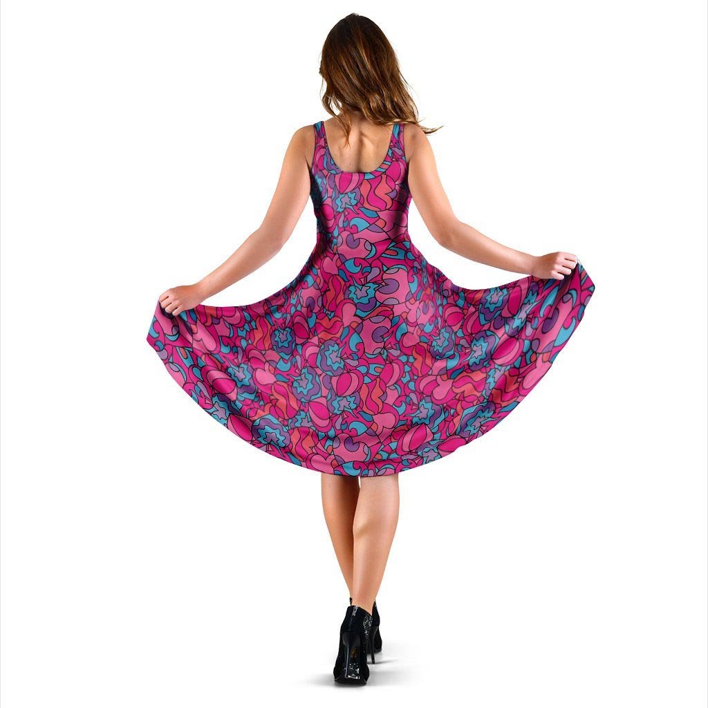 Psychedelic Trippy Hippie Heart Dress-grizzshop