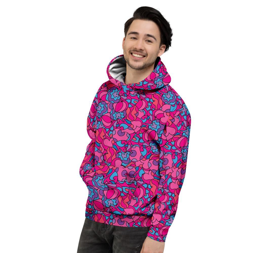 Psychedelic Trippy Hippie Heart Men's Hoodie-grizzshop