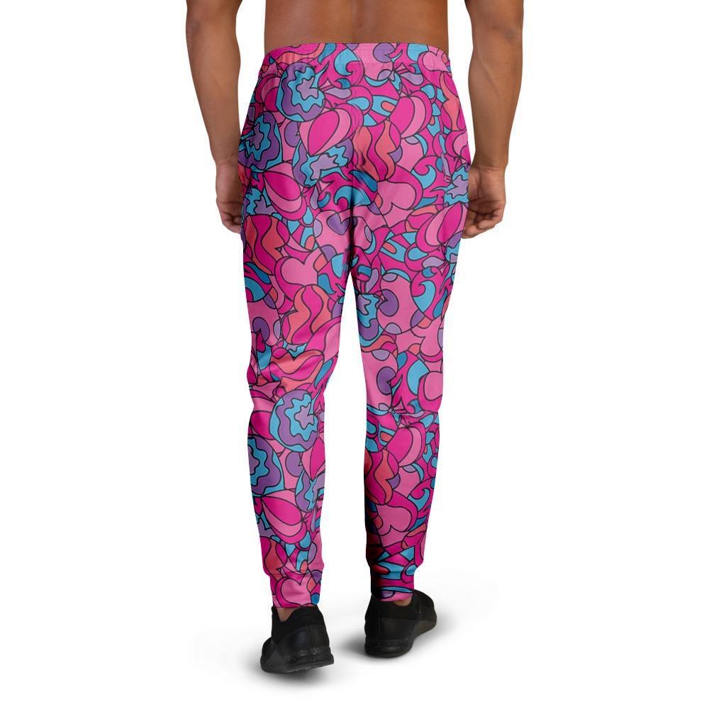Psychedelic Trippy Hippie Heart Men's Joggers-grizzshop