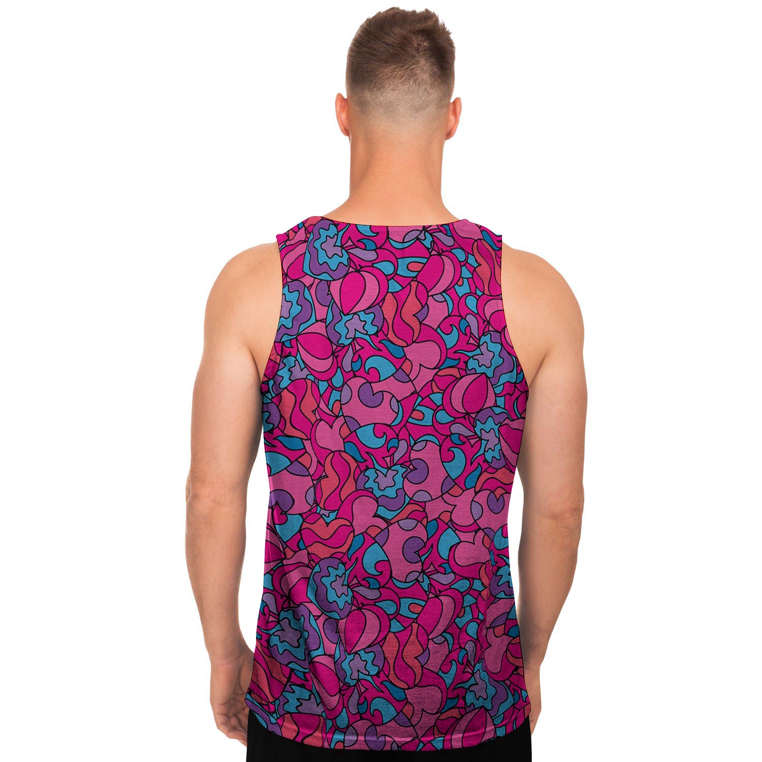 Psychedelic Trippy Hippie Heart Men's Tank Tops-grizzshop
