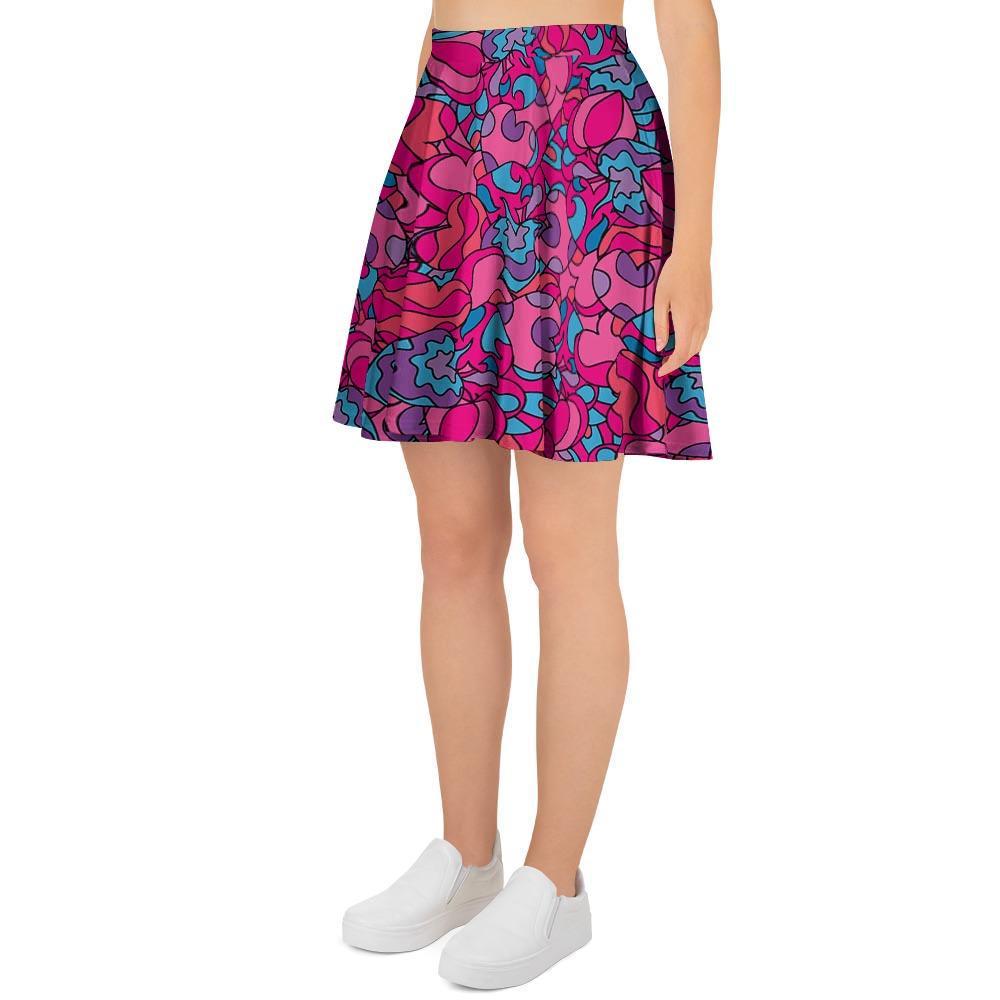 Psychedelic Trippy Hippie Heart Women's Skirt-grizzshop