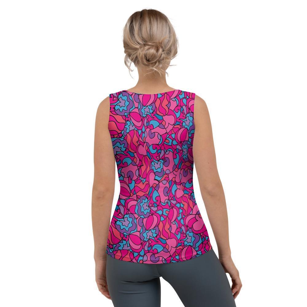 Psychedelic Trippy Hippie Heart Women's Tank Top-grizzshop