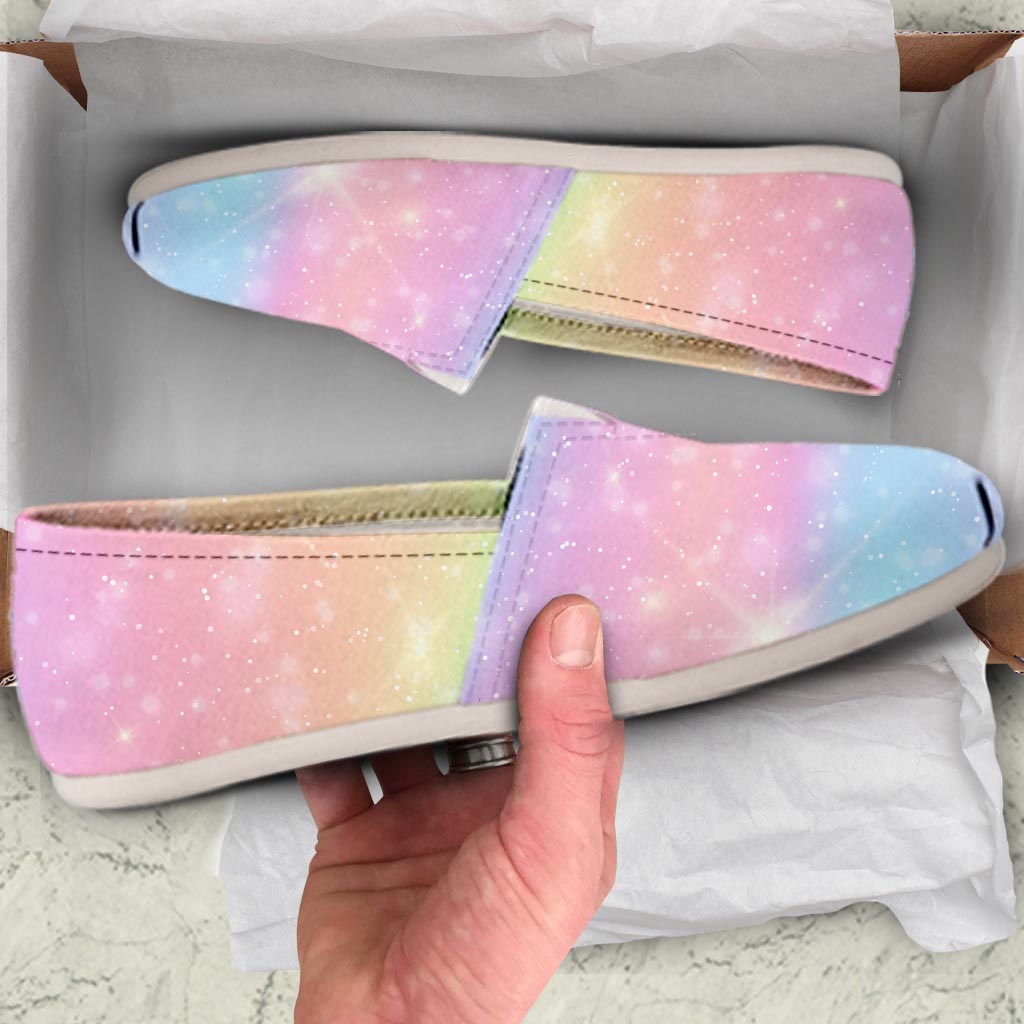 Psychedelic Trippy Holographic Canvas Shoes-grizzshop