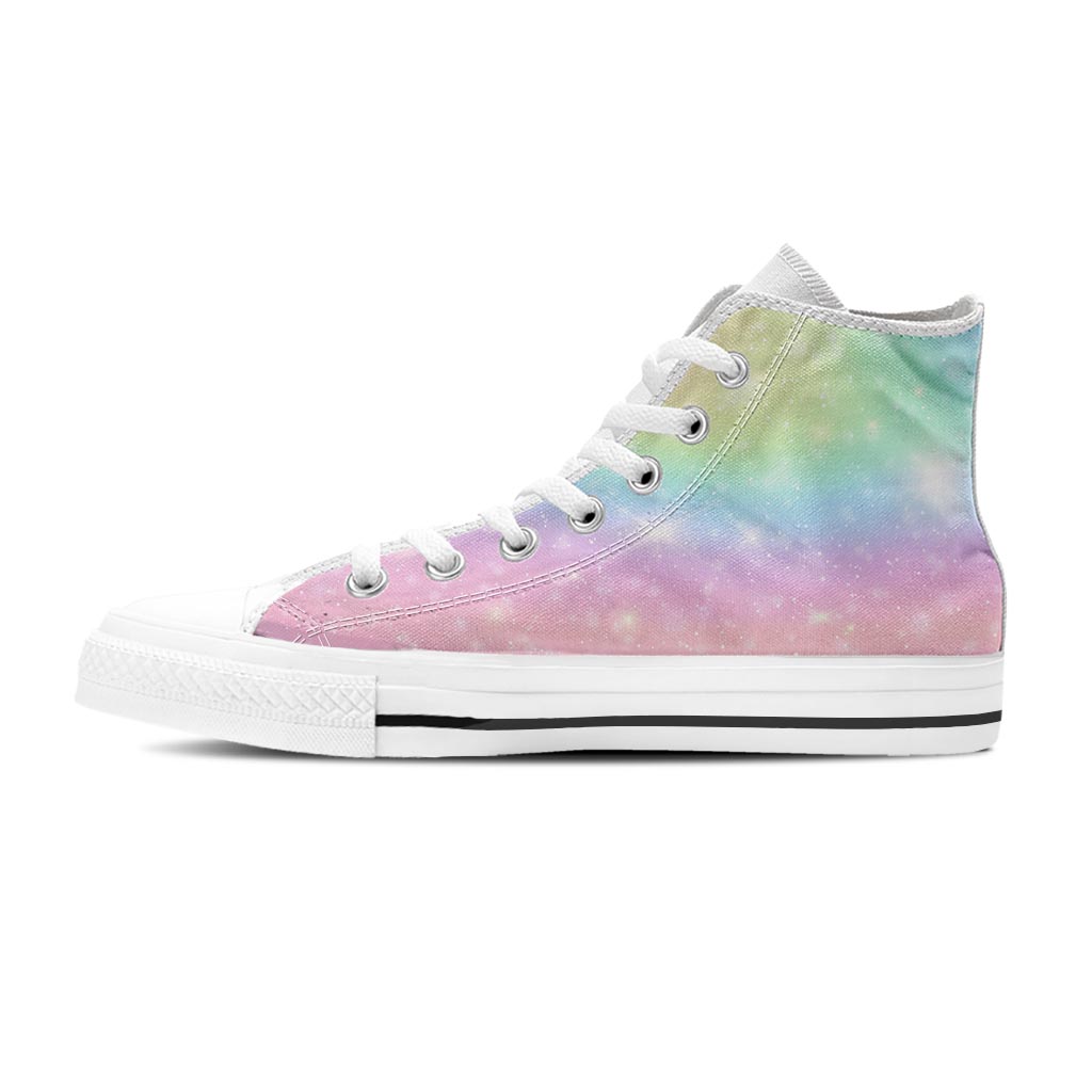 Psychedelic Trippy Holographic Men's High Top Shoes-grizzshop