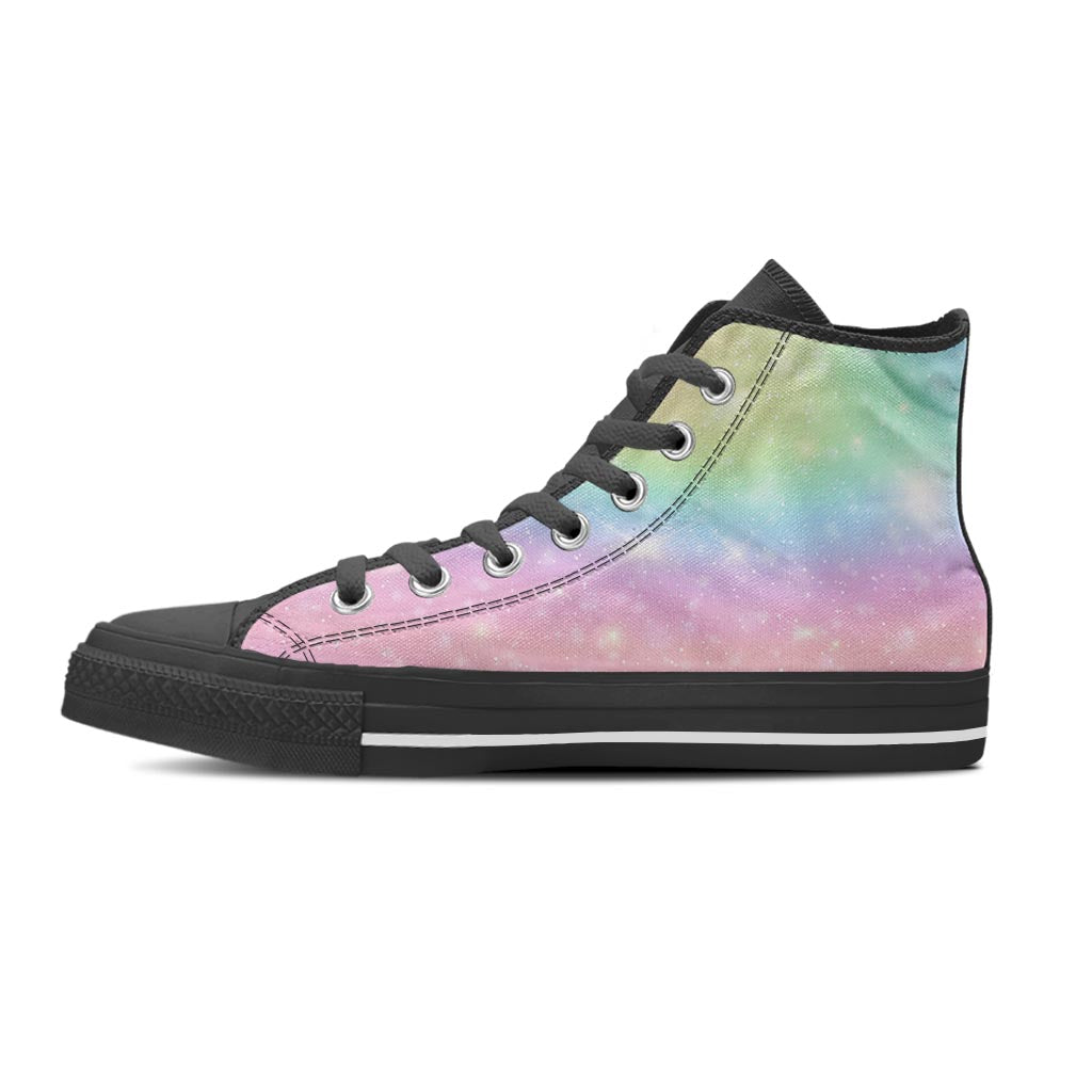 Psychedelic Trippy Holographic Men's High Top Shoes-grizzshop
