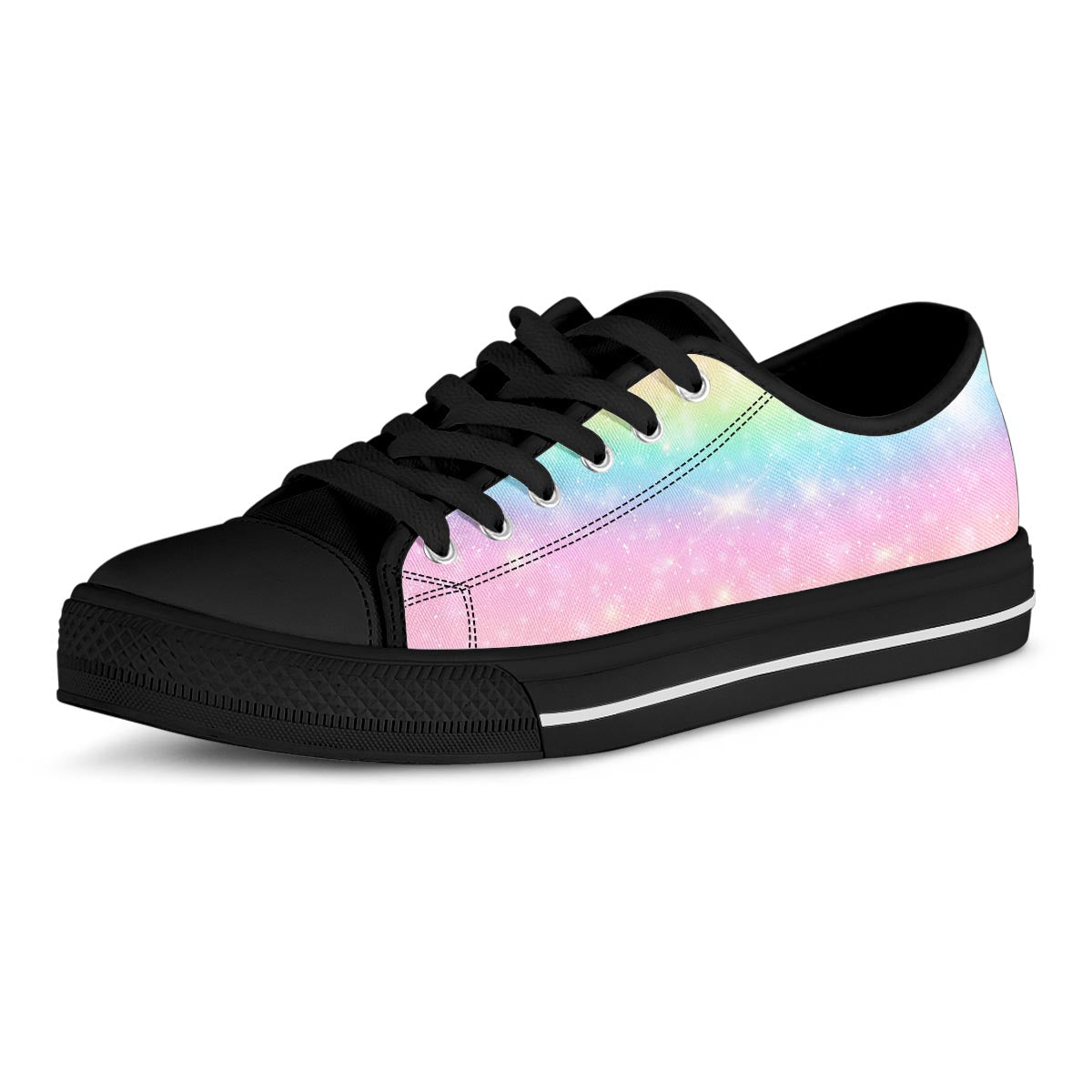 Psychedelic Trippy Holographic Men's Low Top Shoes-grizzshop