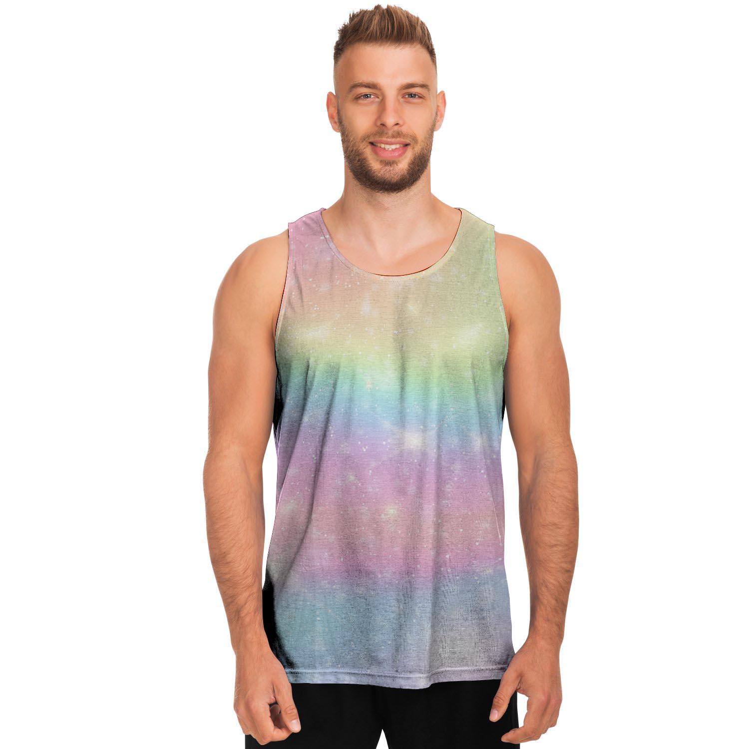 Psychedelic Trippy Holographic Men's Tank Tops-grizzshop