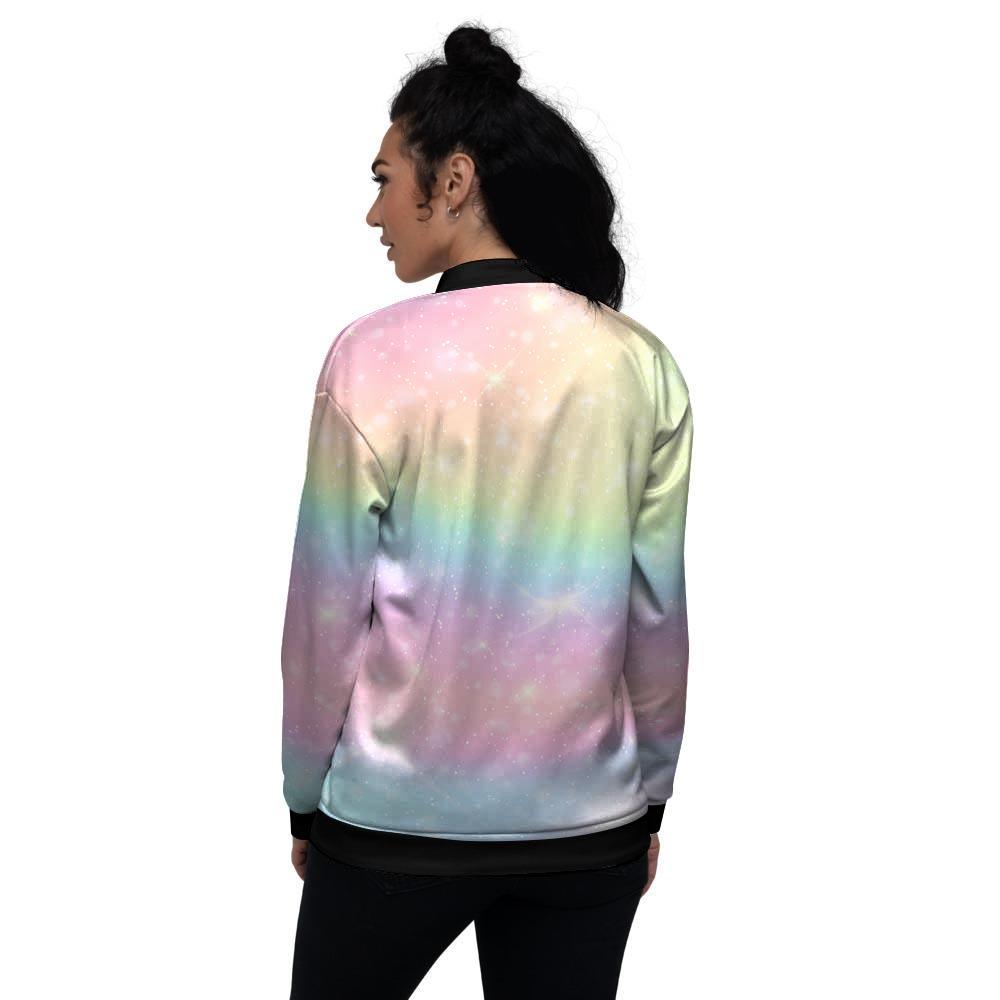 Psychedelic Trippy Holographic Women's Bomber Jacket-grizzshop