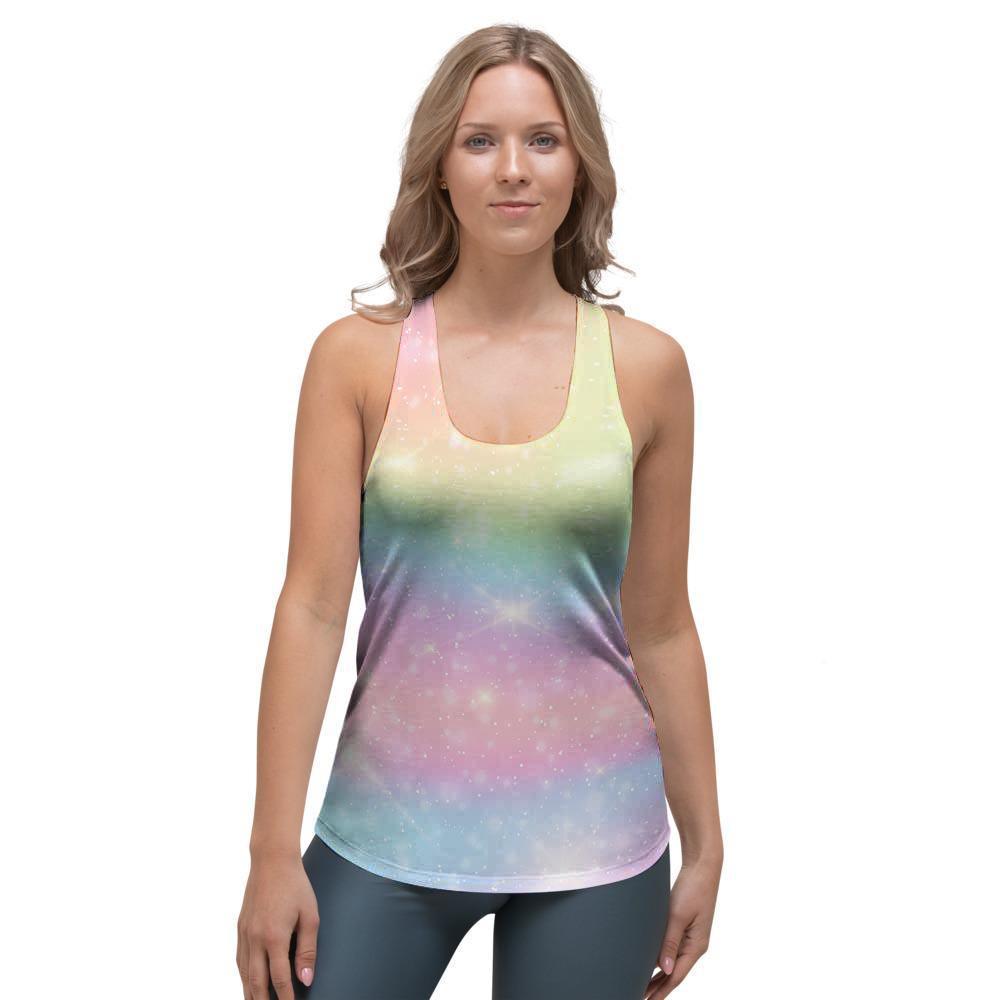 Psychedelic Trippy Holographic Women's Racerback Tank Top-grizzshop
