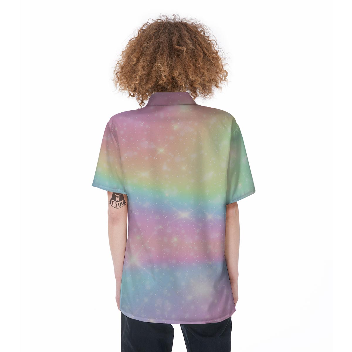 Psychedelic Trippy Holographic Women's Short Sleeve Shirts-grizzshop