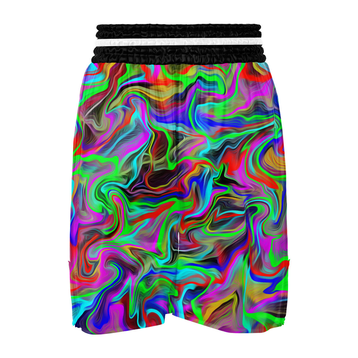 Psychedelic Trippy Neon Green Print Boxing Shorts-grizzshop