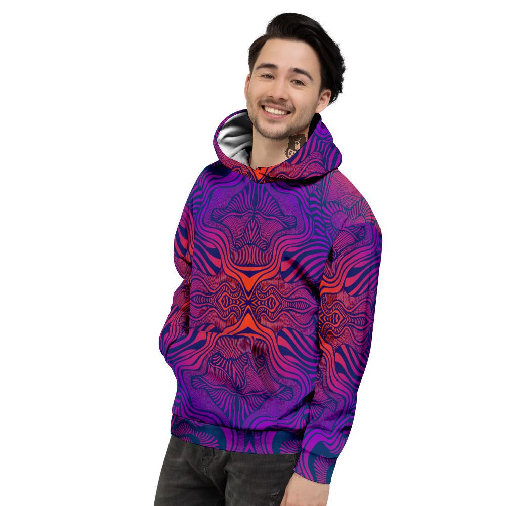 Psychedelic Trippy Ornament Print Men's Hoodie-grizzshop