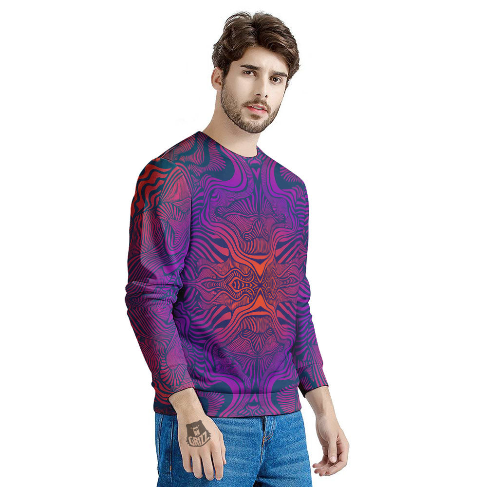 Psychedelic Trippy Ornament Print Men's Sweatshirt-grizzshop