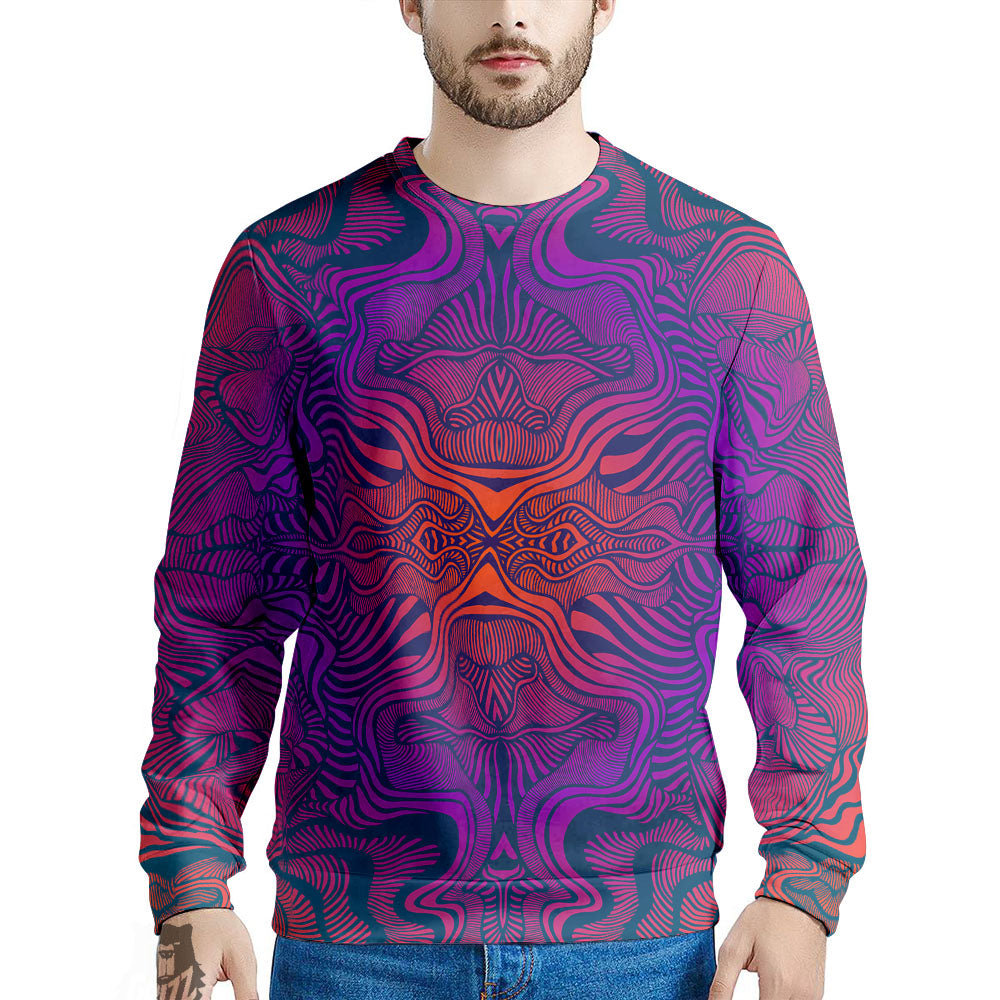 Psychedelic Trippy Ornament Print Men's Sweatshirt-grizzshop