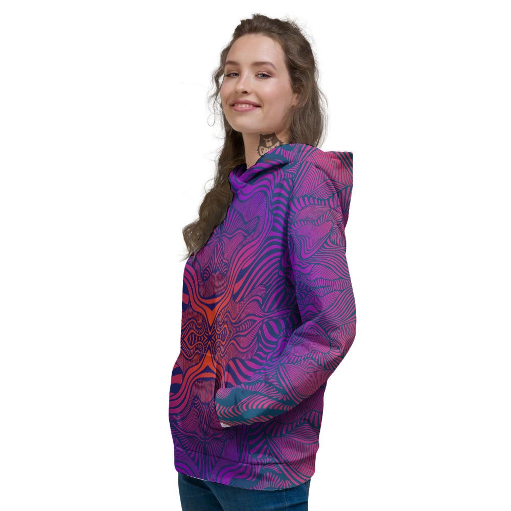 Psychedelic Trippy Ornament Print Women's Hoodie-grizzshop