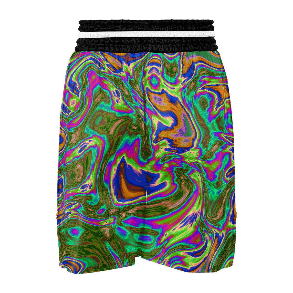 Psychedelic Trippy Purple Green Print Boxing Shorts-grizzshop