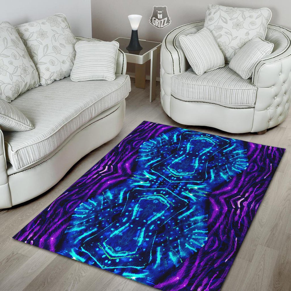 Psychedelic Watercolor Print Pattern Floor Mat-grizzshop