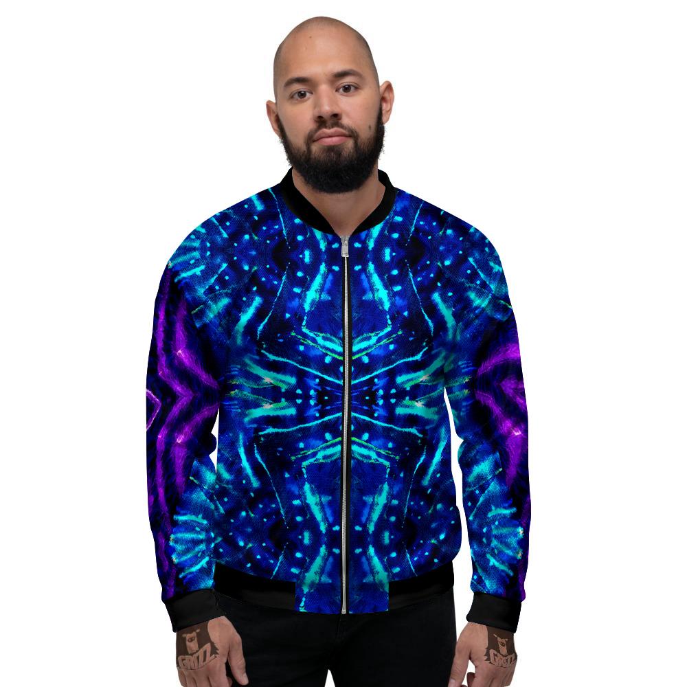 Psychedelic Watercolor Print Pattern Men's Bomber Jacket-grizzshop