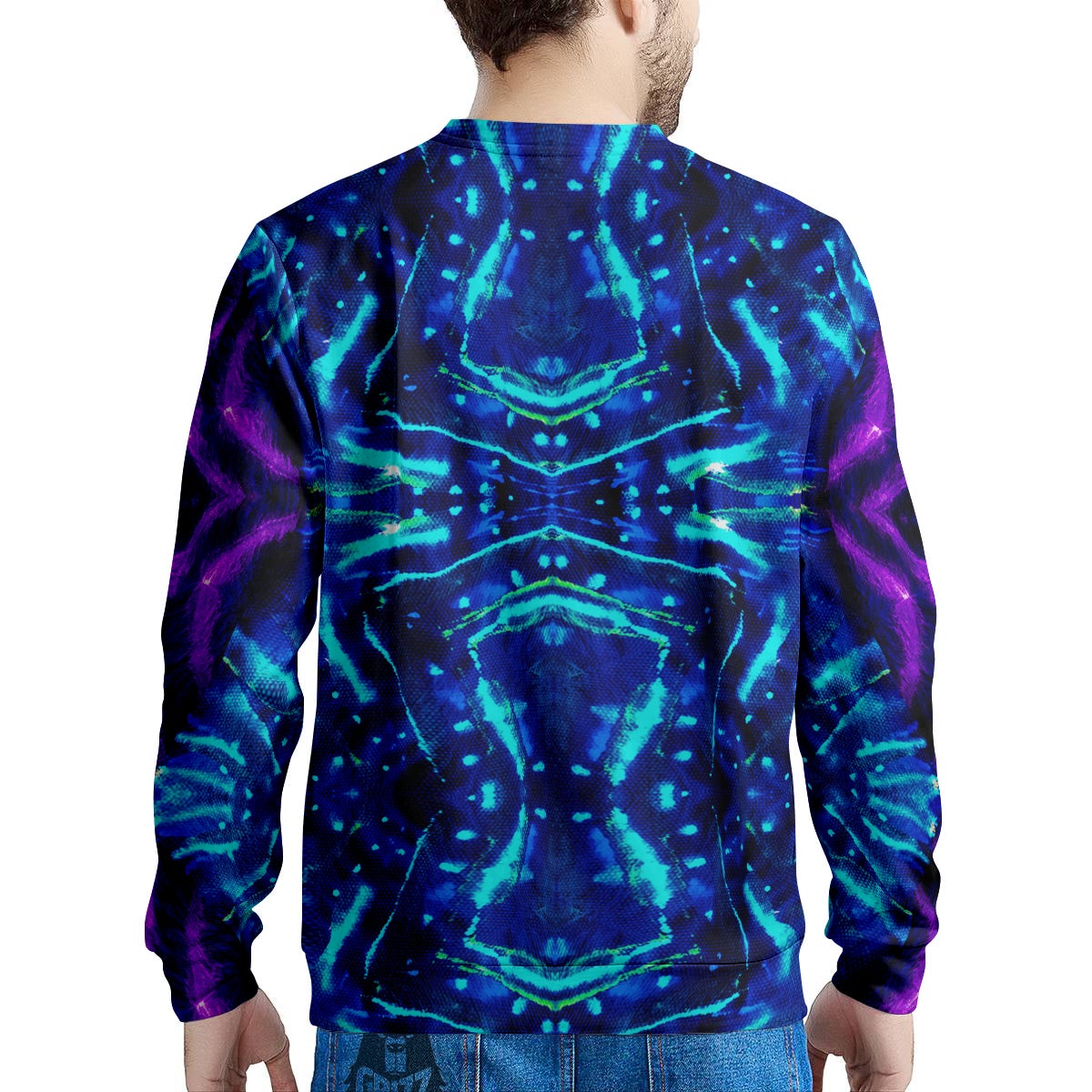 Psychedelic Watercolor Print Pattern Men's Sweatshirt-grizzshop