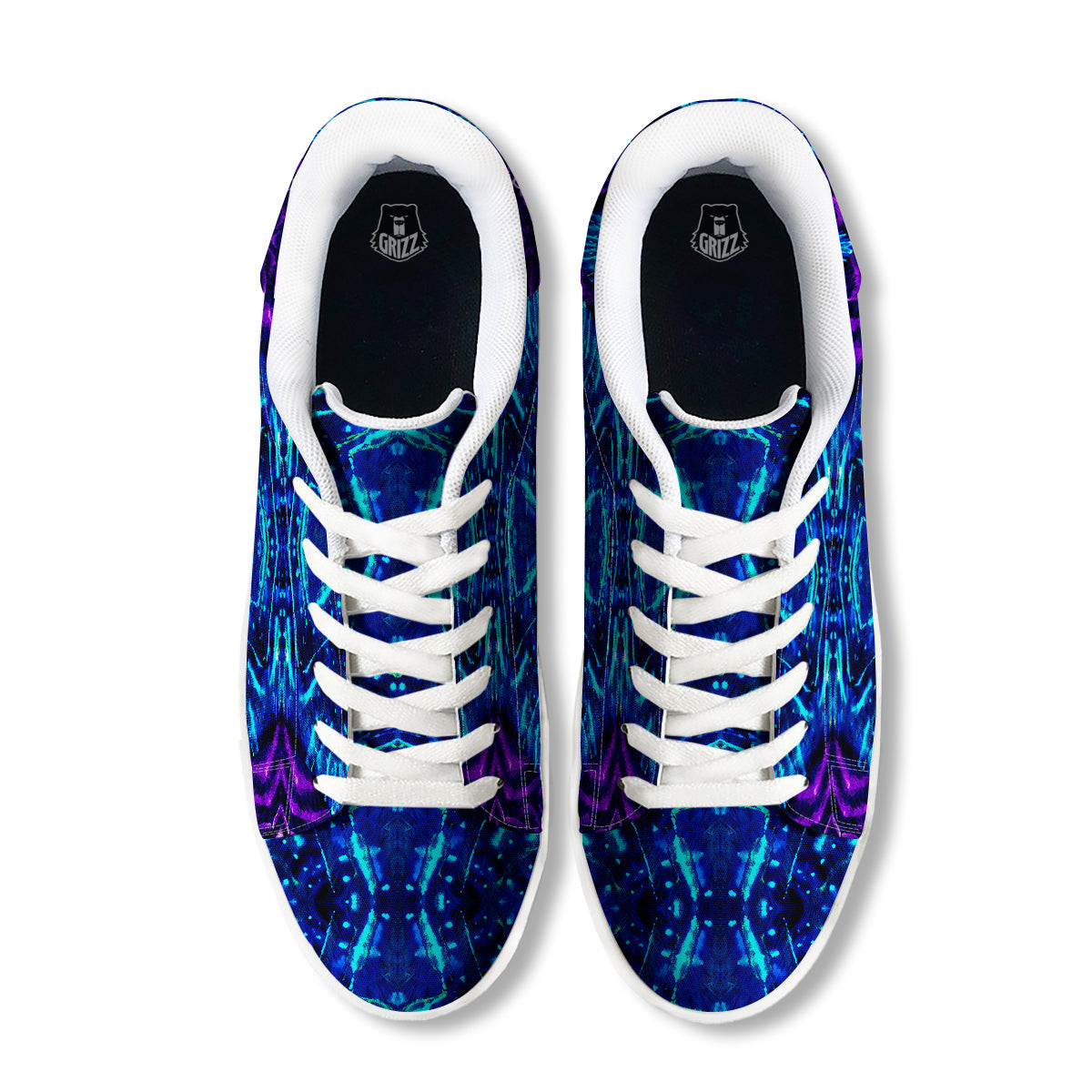 Psychedelic Watercolor Print Pattern White Low Top Sneakers-grizzshop