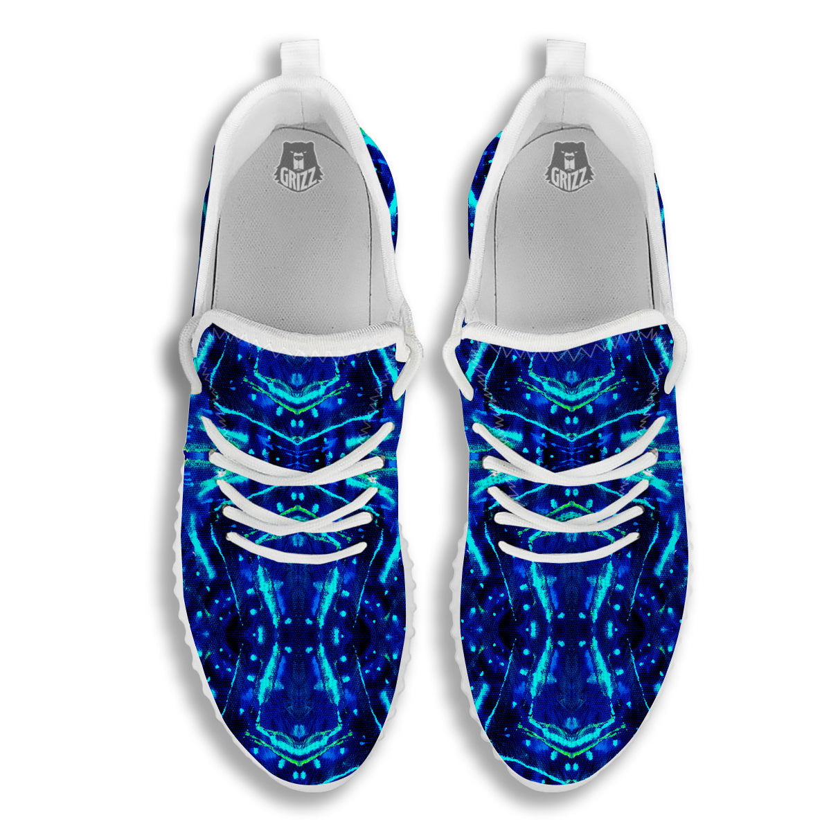 Psychedelic Watercolor Print Pattern White Walking Shoes-grizzshop