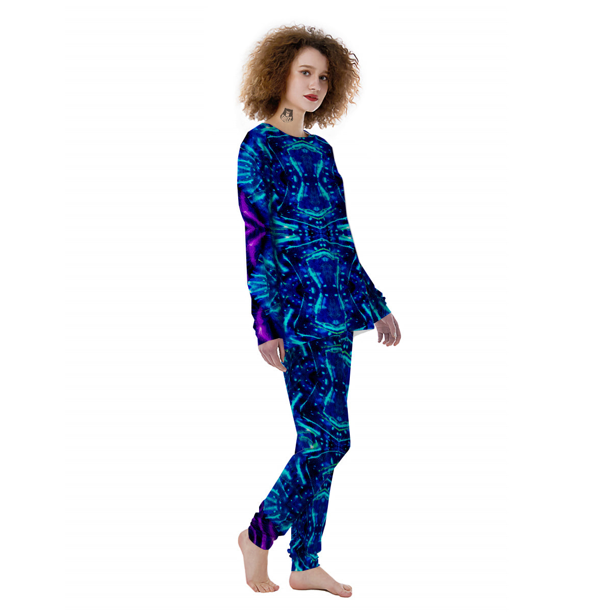 Psychedelic Watercolor Print Pattern Women's Pajamas-grizzshop