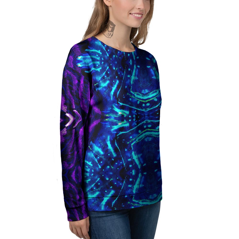 Psychedelic Watercolor Print Pattern Women's Sweatshirt-grizzshop