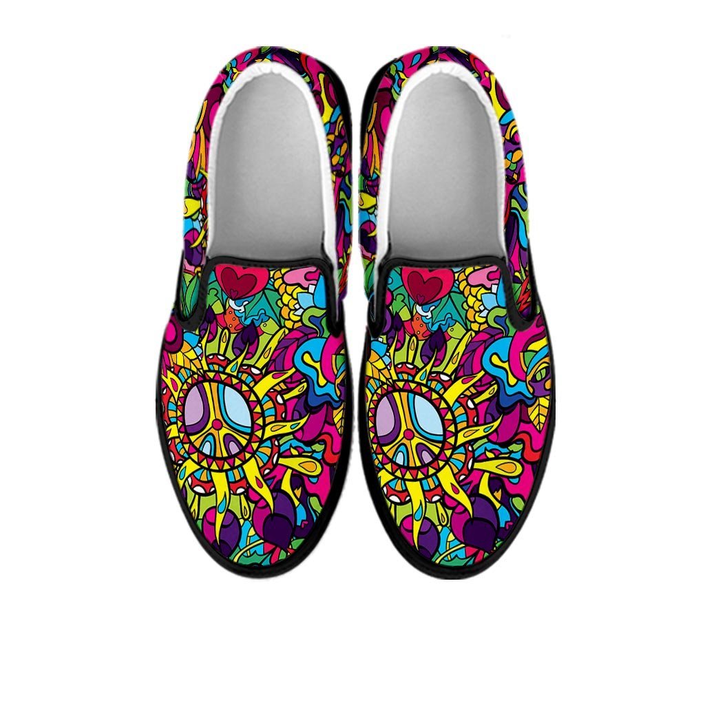 Psychedelic Women's Slip On Sneakers-grizzshop