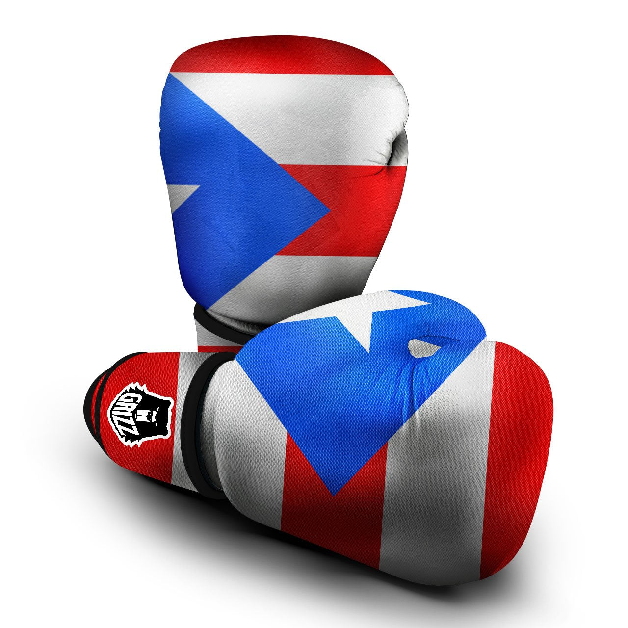 Puerto Rican Wrinkled Flag Print Boxing Gloves-grizzshop
