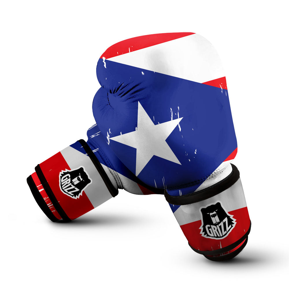 Puerto Rico Flag Print Boxing Gloves-grizzshop