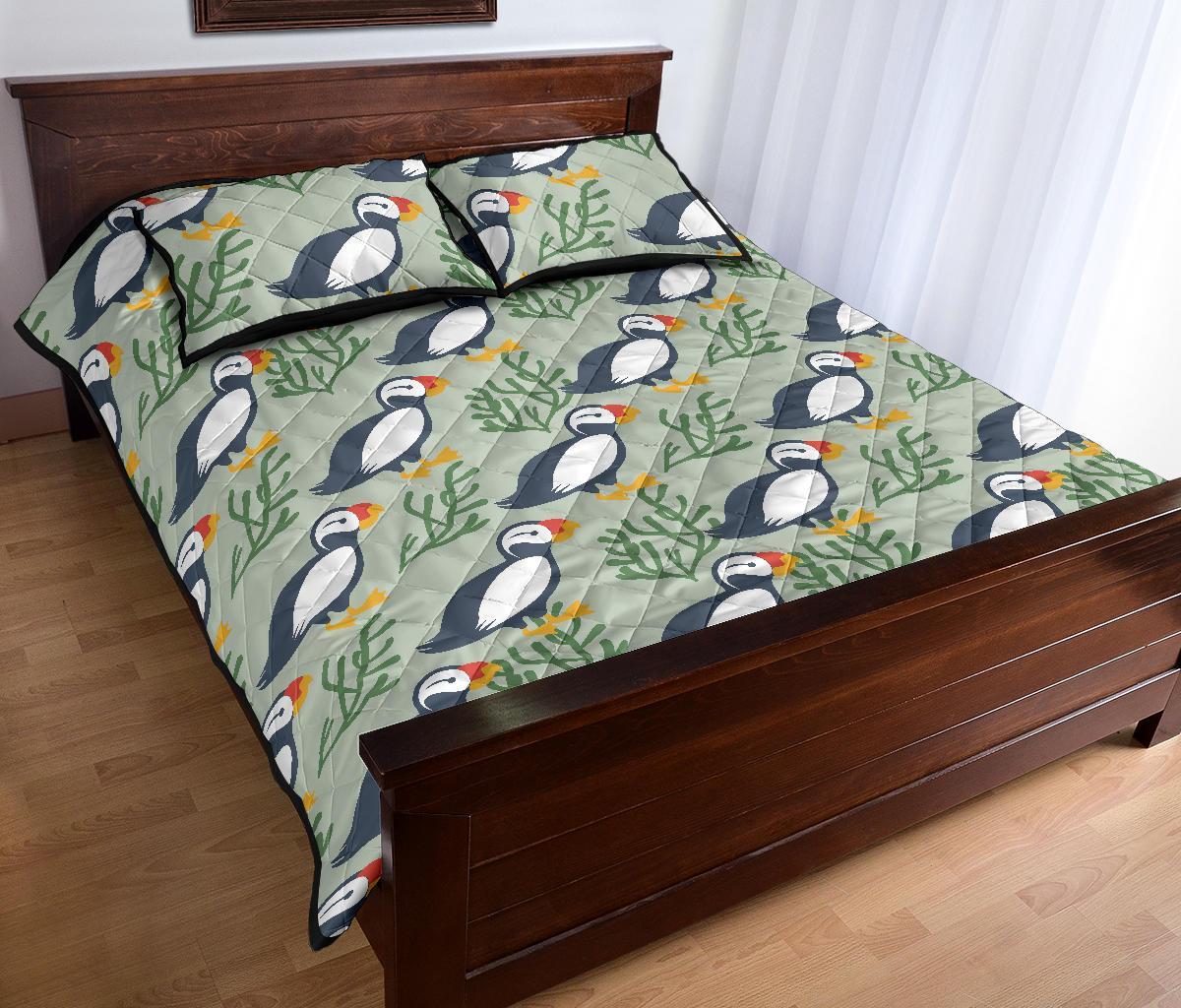 Puffin Cute Pattern Print Bed Set Quilt-grizzshop