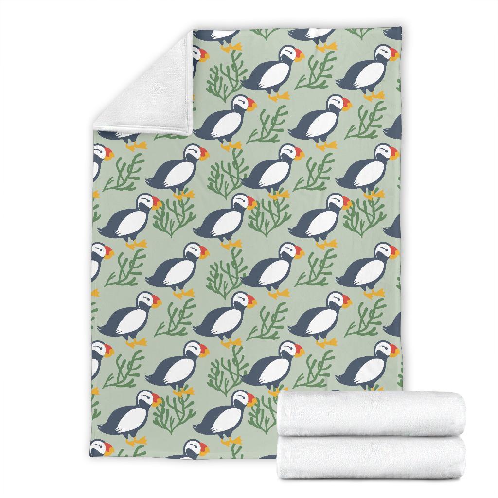 Puffin Cute Pattern Print Blanket-grizzshop