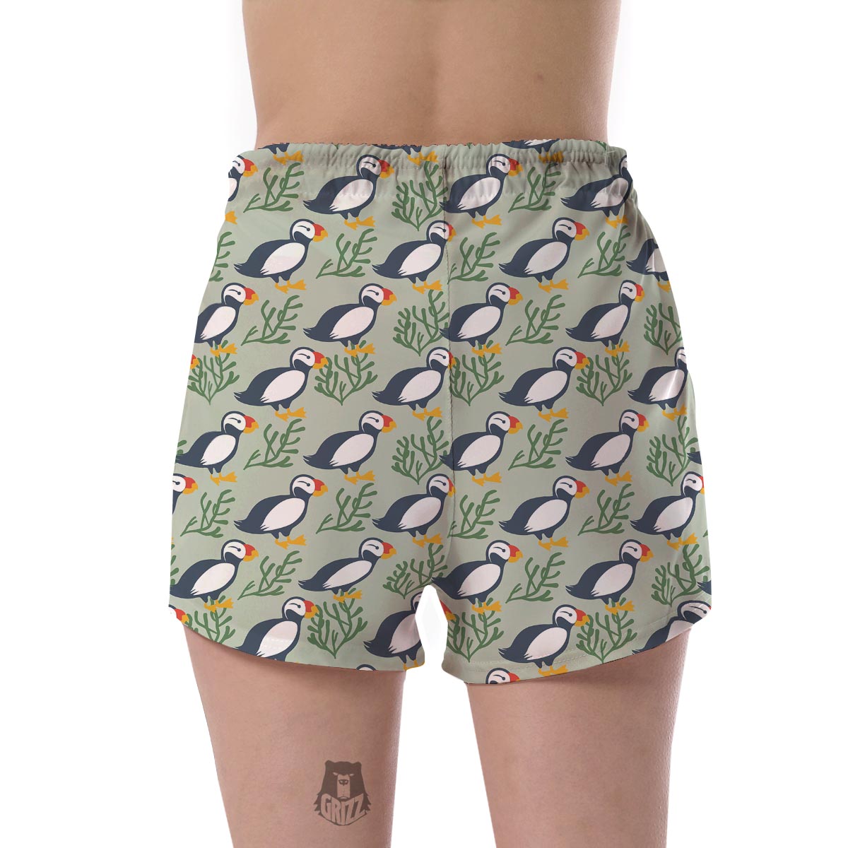 Puffin Cute Pattern Print Women's Shorts-grizzshop