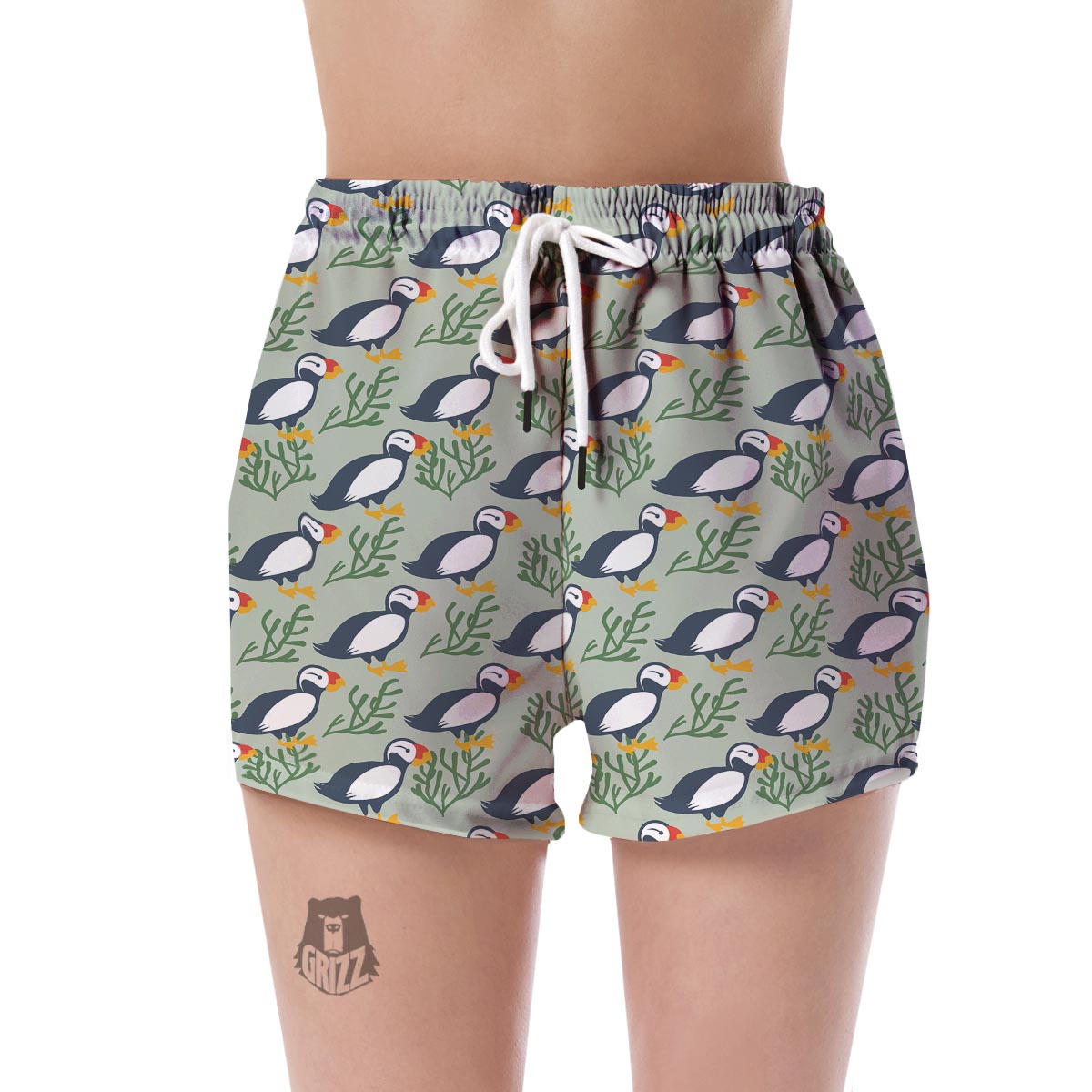 Puffin Cute Pattern Print Women's Shorts-grizzshop