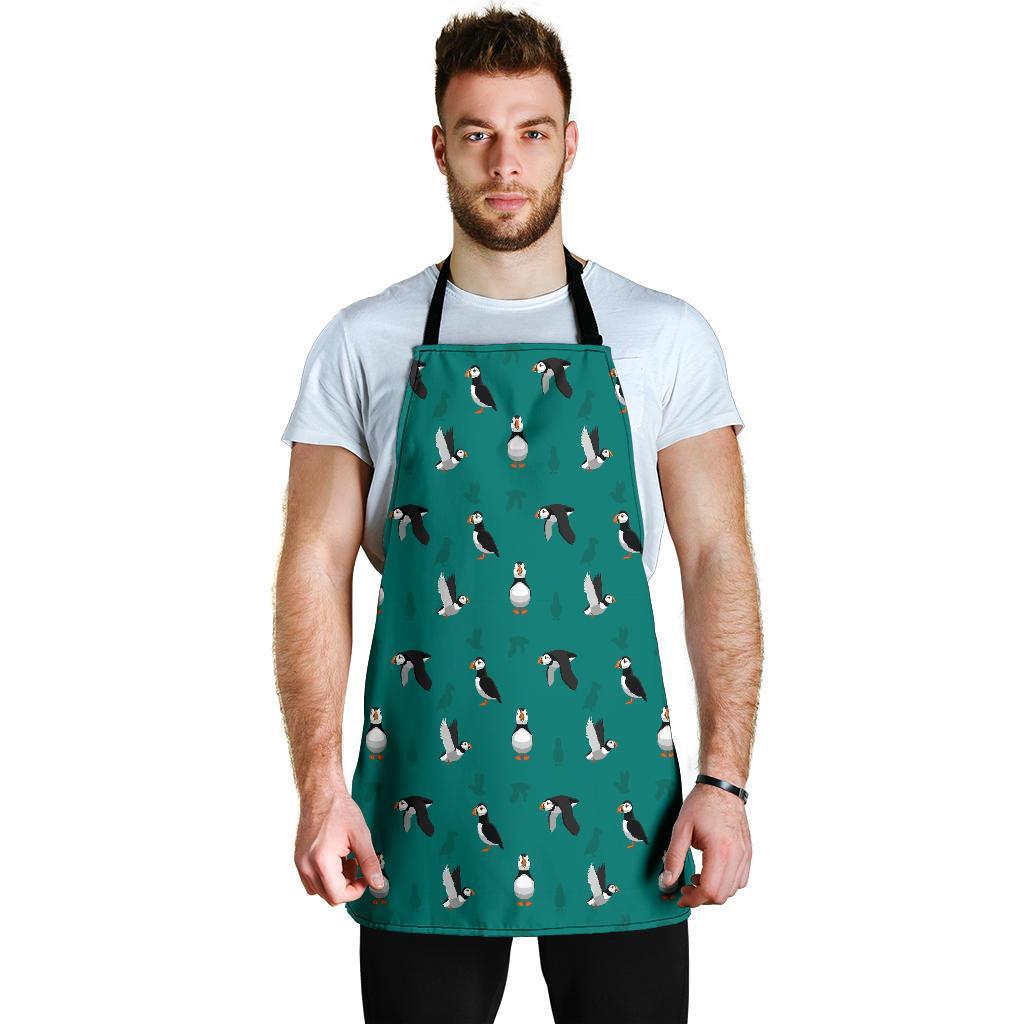 Puffin Pattern Print Men's Apron-grizzshop