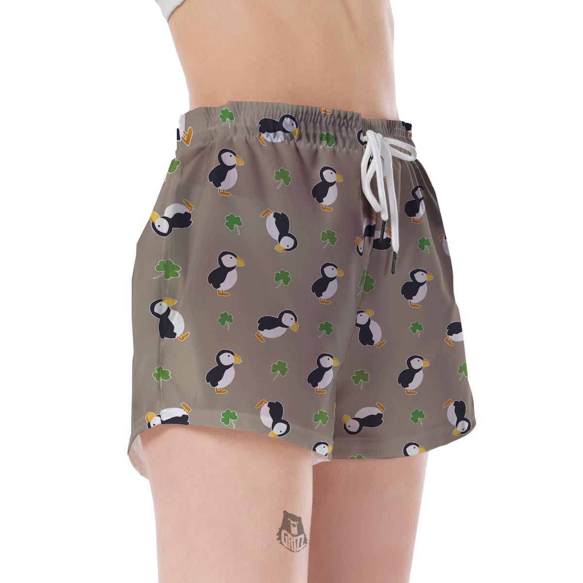Puffin Print Pattern Women's Shorts-grizzshop