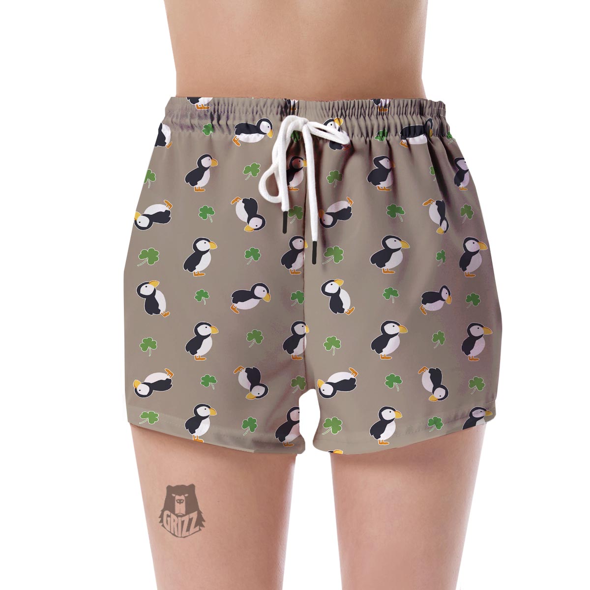 Puffin Print Pattern Women's Shorts-grizzshop