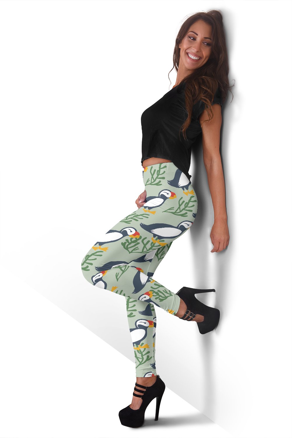 Puffin Cute Pattern Print Women Leggings-grizzshop